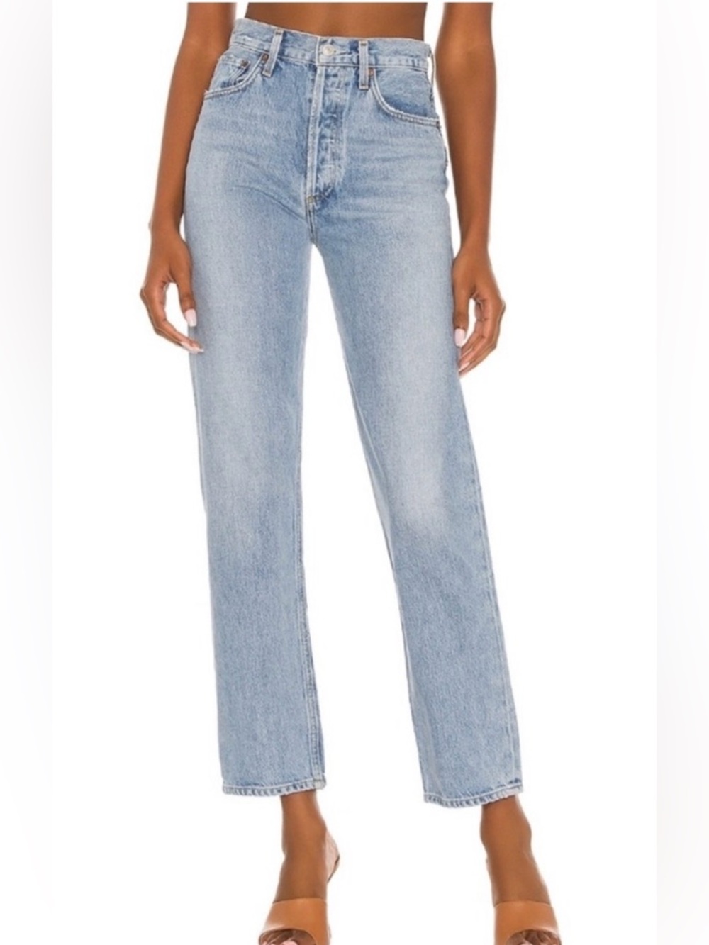 Agolde Light Wash Straight Leg Jeans